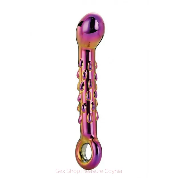 Ribbed G-Spot szklane dildo z wypustkami
