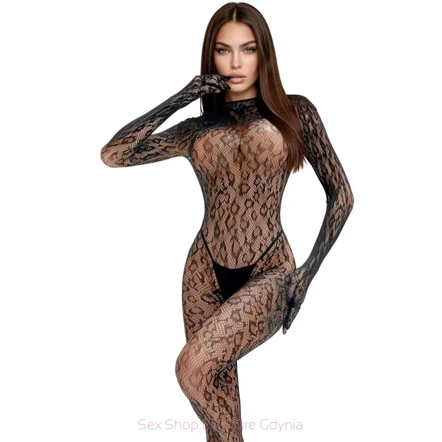 214085 bodystocking z wycięciem na  plecach rozmiar S-L