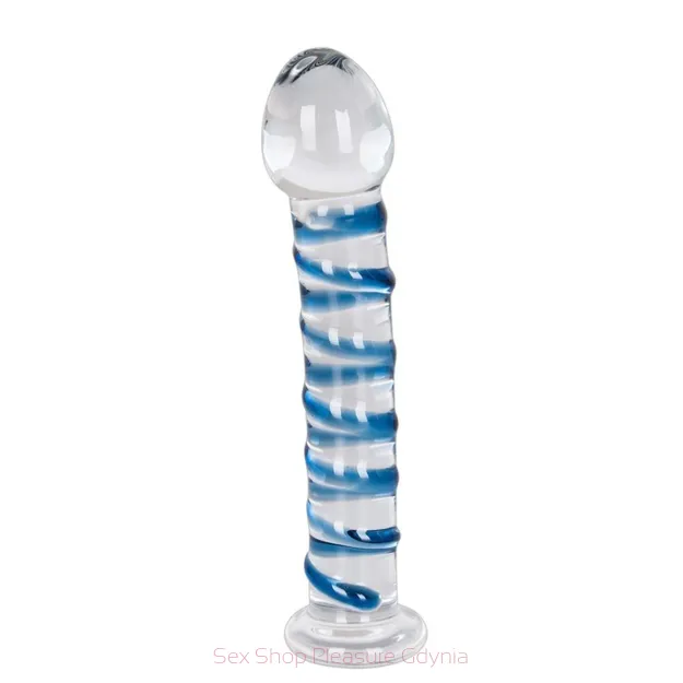 Arts Clair Bleu szklane dildo z prążkami