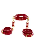 Taboom D-ring Collar Deluxe & Cuffs Zestaw z wegańskiej skóry Obroża + Kajdanki