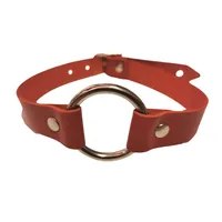 Choker skóra naturalna red