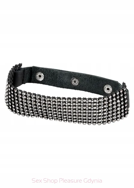 Collar Black/Crystal czarna obroża